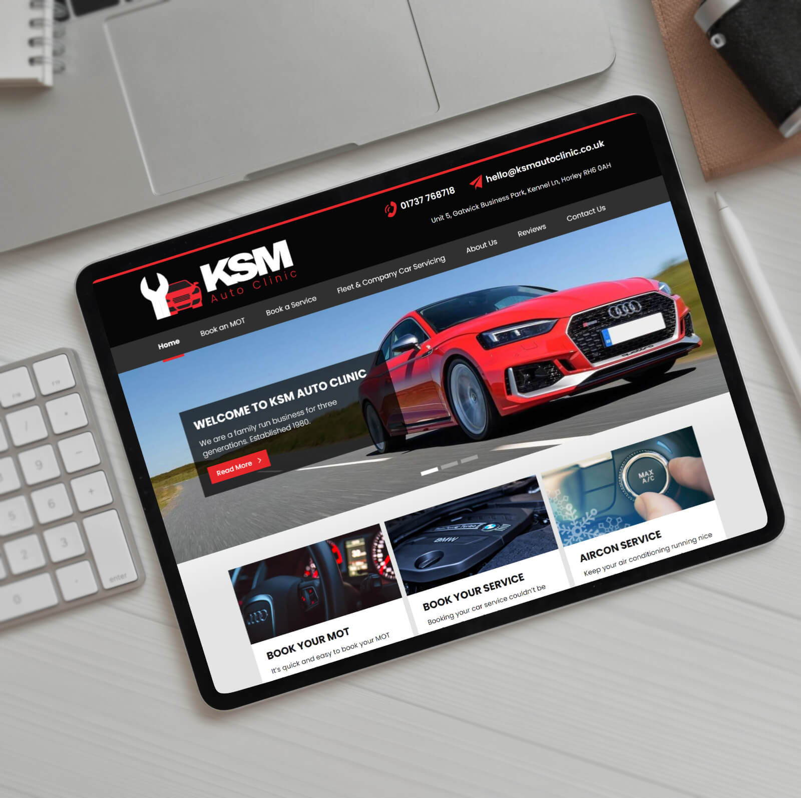 Web Design Example: KSM Auto Clinic