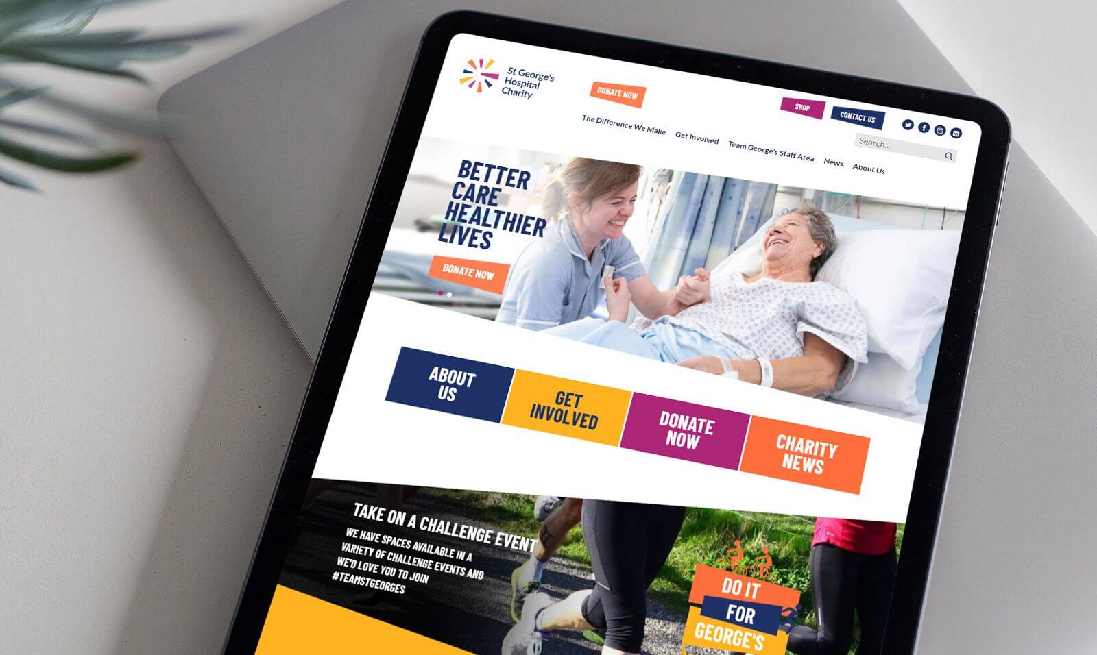 Web Design Example: St George's Hospital Charity