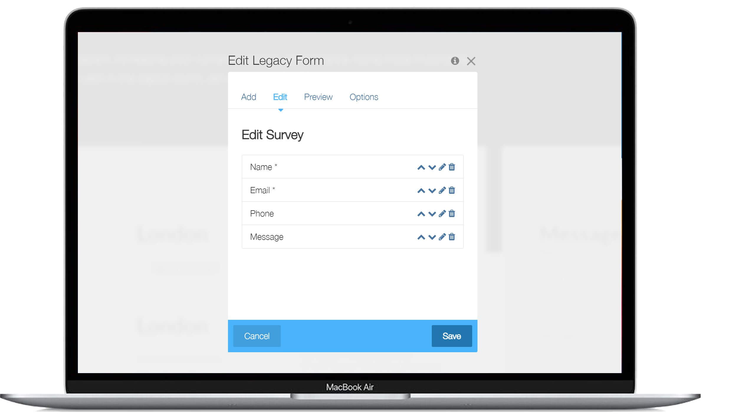 Customise web forms